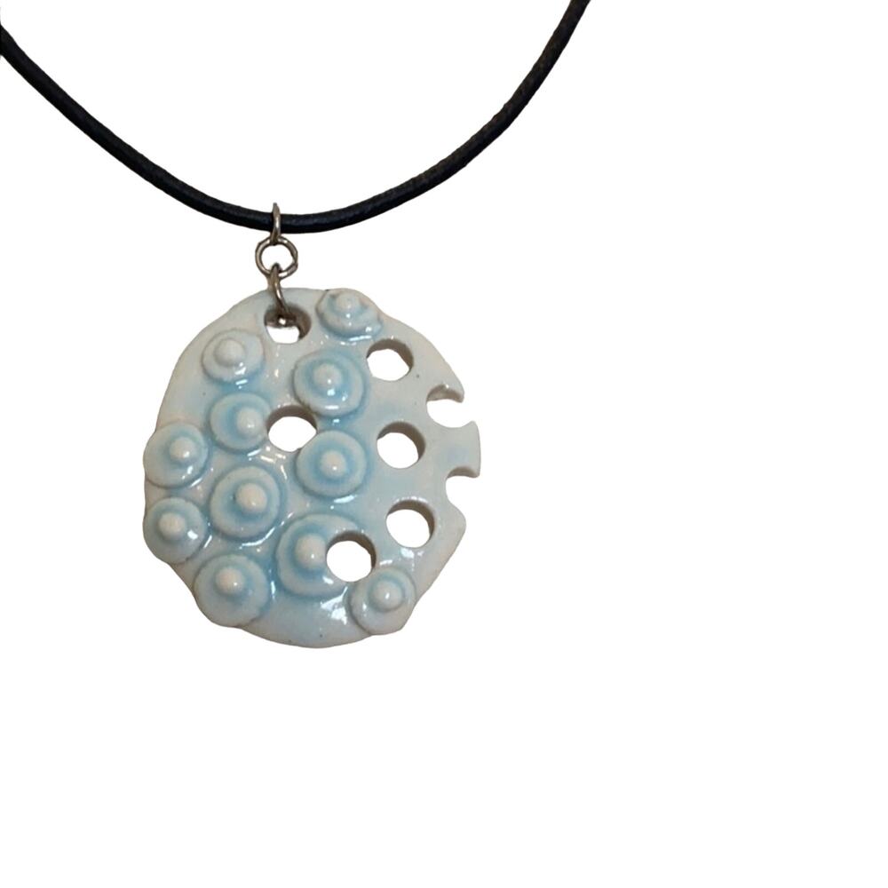 Clay ocean inspired pendant necklace